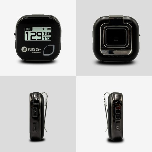 GOLFBUDDY Voice 2S+ Talking GPS Rangefinder, Clip on Hat Golf Navigation, Slope Mode on/Off, 18 Hours Battery Life, Shot Distance Measurement, Preloaded with 40,000 Courses Worldwide (Black)