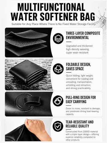 63 Gal Water Bladder Tank, 2000D PVC Portable Storage Bag Black (SAMGL) 240L variant