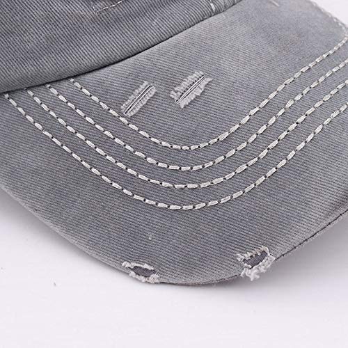 Distressed Ponytail Hat for Women - American Flag Cap - Grey