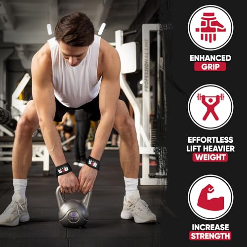 Weightlifting Straps with Neoprene Padding - Black
