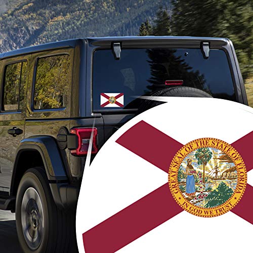 Florida State Flag Decal Sticker - 2-Pack, 5" x 3" UV Laminated