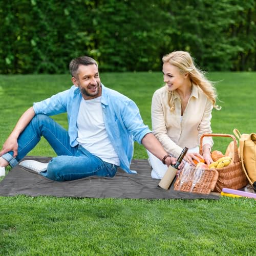 Compact Sand-Proof Picnic Blanket 43x55" - Gray (Black Pack)