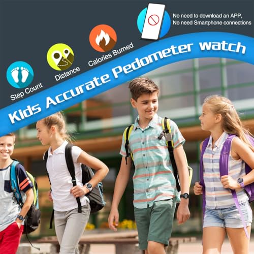 Kids Digital Pedometer Watch - Purple Fitness Tracker with Alarm