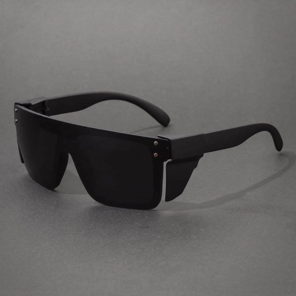 BEASVFE Z87 Polarized Safety Glasses Sunglasses Smoke Grey Lenses,Wrap Around Frame, Unisex Sunglasses for Men and Women (Smoke)