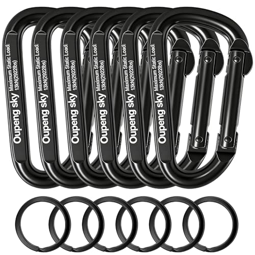 Oupeng Sky Heavy Duty Carabiner Clips 6-Pack 3 Inch 13KN for Camping Hiking