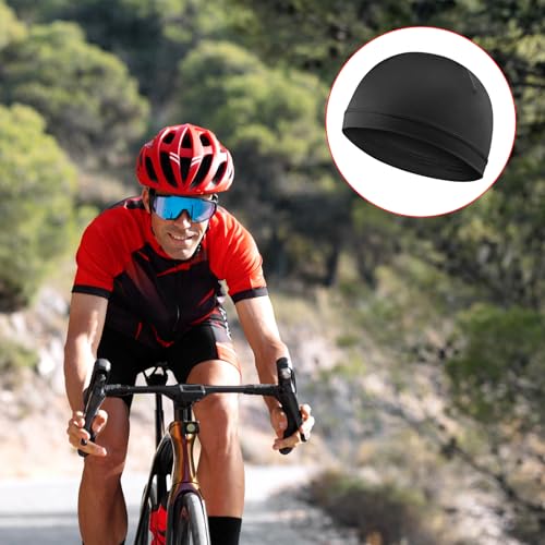 3-Piece Skull Cap Beanie Helmet Liner - Moisture Wicking Stretchy - Black