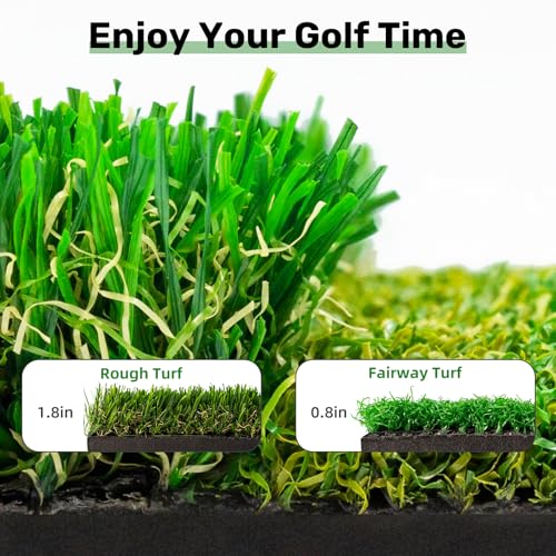 GearJoy Three-Grass Golf Practice Mat for Backyard & Indoor Swing Training