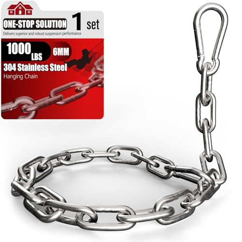 25" Heavy-Duty Hanging Swing Chain - 1000 lb Capacity, Silver