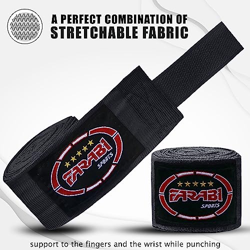 Kids Boxing Hand Wraps - 100 Inch Long - Black