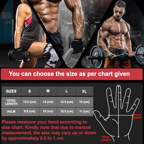 Fitness Workout Gloves for Weight Lifting - Short Wrist / Large