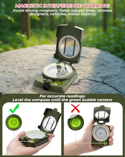 Lightweight Waterproof Orienteering Compass with Glow in Dark