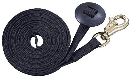 25' Cotton Lunge Line with Heavy Snap - Black