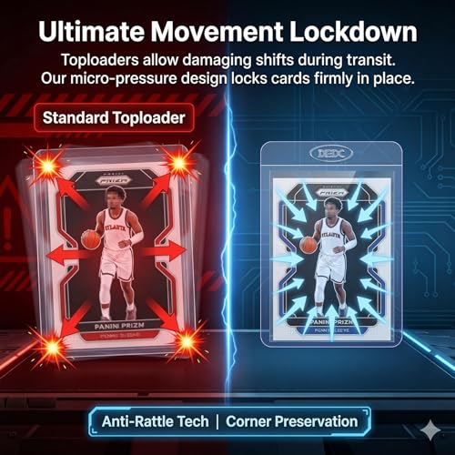 DEDC 200Pcs Semi-Rigid Card Holders 1/2 Lip Tall Trading Card Sleeves for PSA SGC BGS CSG
