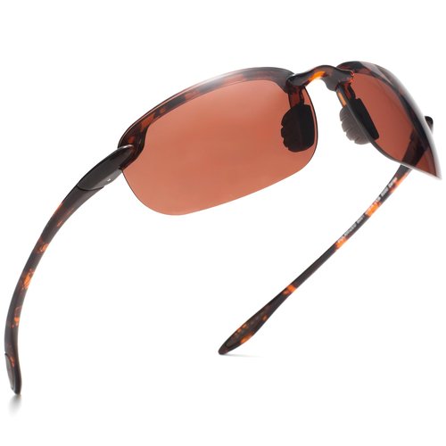 JULI Eyewear Nylon Polarized Sunglasses for Men Women Driving Fishing Baseball Driving (Tortoise/Rose Pink)