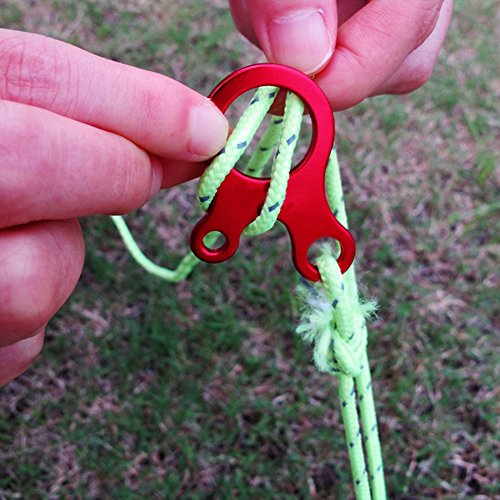 Pack of 10 Aluminum Guyline Adjusters for Camping and Hiking