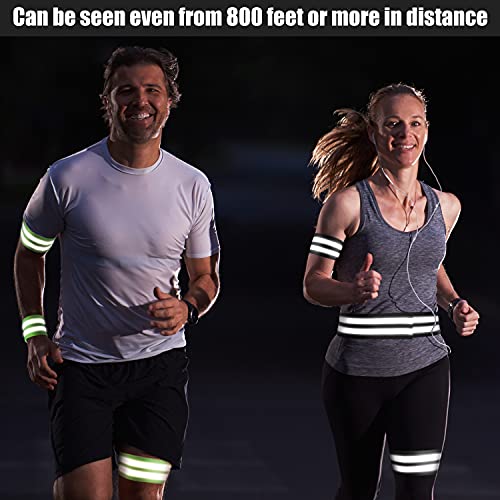 16 Pieces Reflective Bands - High Visibility Safety Straps - Green & Black