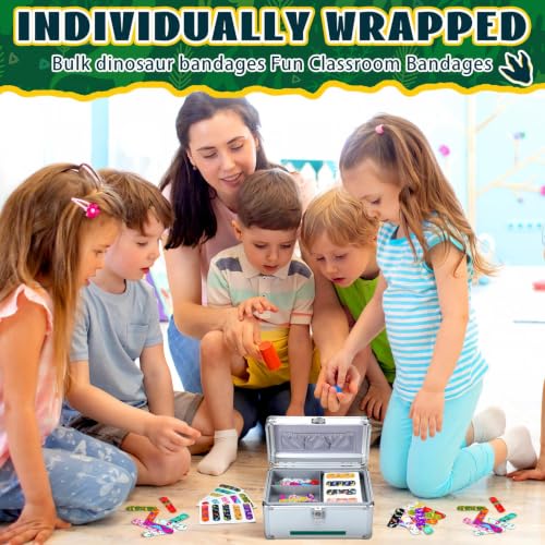 75 Pcs Kids Dinosaur Bandages - 15 Fun Adhesive Styles