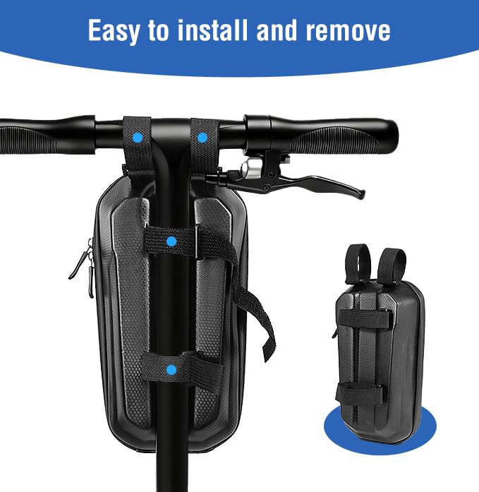 MOSISO Electric Scooter Bag, Waterproof EVA Scooter Storage Bags for Scooters, Bikes, 3L Large Capacity Front Hanging Handlebar Bag for Carrying Phone,Wallet,Keys,Charger Tools,Repair Tools, Black