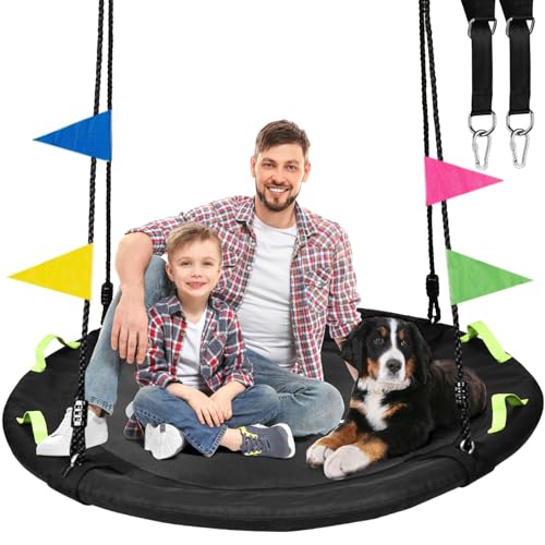 48 Inch Tree Swing - Large Saucer Flying Swing for Backyard