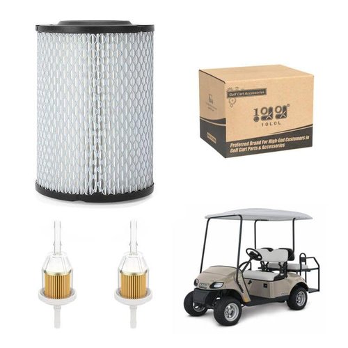 10L0L Upgraded Golf Cart Air & Fuel Filter Kit Fits EZGO Marathon 1973-1994 & Club Car DS 1984-1991 Gas Models, Replaces OEM# 1013379 1012506 14416-G1