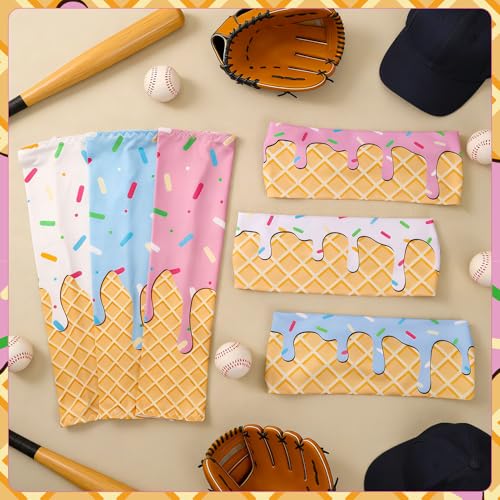 Ice Cream Headbands & Arm Sleeves Set - Pink, White, Blue