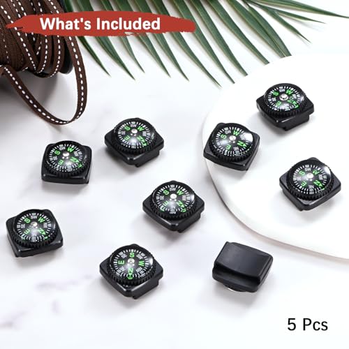 20mm Wrist Compass - 5 Pack Liquid Filled Navigation Tool for Hiking