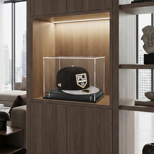 Clear Acrylic Hat Display Case for Baseball Caps & Mini Helmets