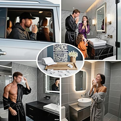 20 Pack Compressed Towels - 11.8x9.45 Inch Reusable Travel Face Towels