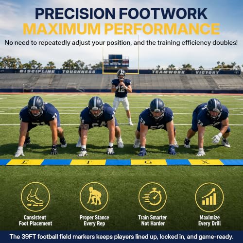 Football Training Markers Set with Adjustable Linemen Splits