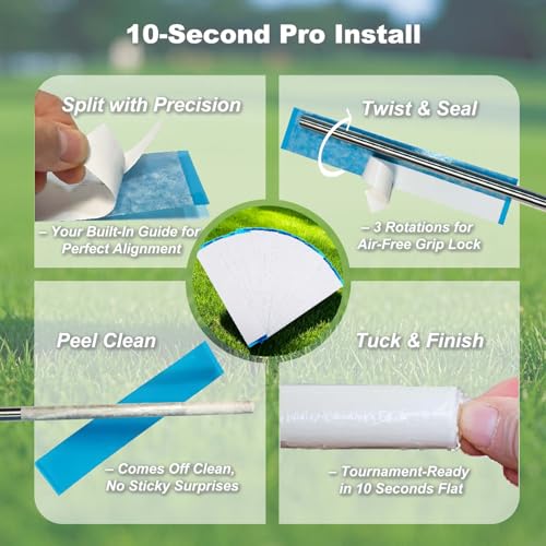 Professional Golf Grip Tape Strips - 20 Pack, 2" x 10" Double-Sided