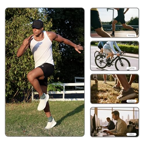 Mottee&Zconia Men’s Cushioned Ankle Socks 5-Pack Multicolor – Moisture-Wicking Work & Daily Comfort (8-10) 5 Pairs
