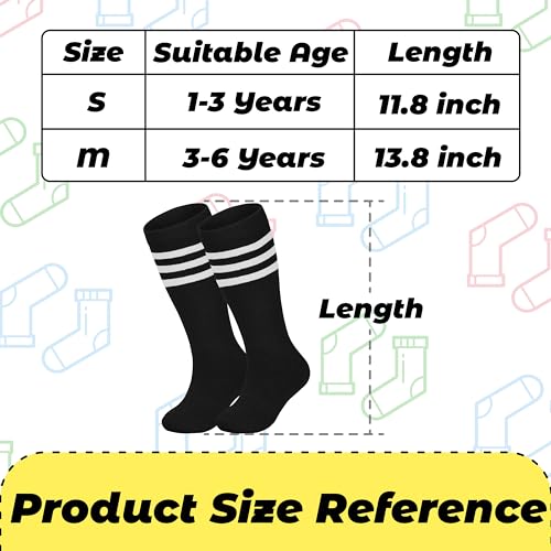 Kids Halloween Striped Knee-High Socks - 4 Pairs, 3-6 Years, White+Black+Pink+Deep Pink