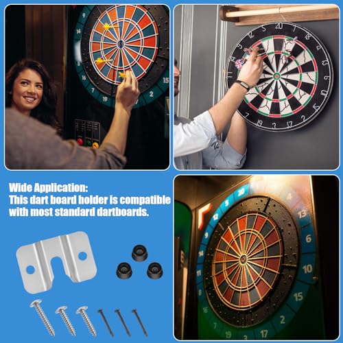 Dart Board Mounting Bracket Kit - 2 Sets with Screws & Stabilisers