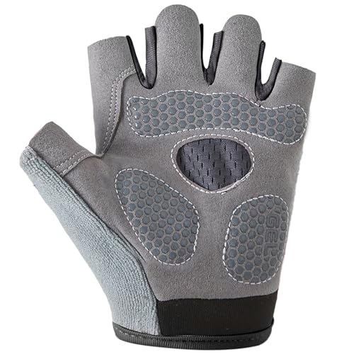Kids Fingerless Sports Gloves for Cycling & Fishing - Grey - 7-15 Years