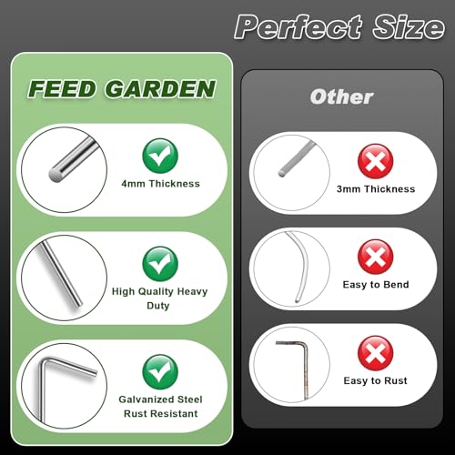 7 Inch Heavy Duty Tent Stakes - 18 Pack Metal Garden Pegs