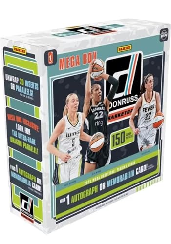 2025 Panini Donruss WNBA Mega Trading Card Box - 15 Packs, 1 Autograph