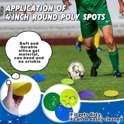 14 Pcs Non-Slip Agility Markers - 4 Inch Spot Markers with Storage