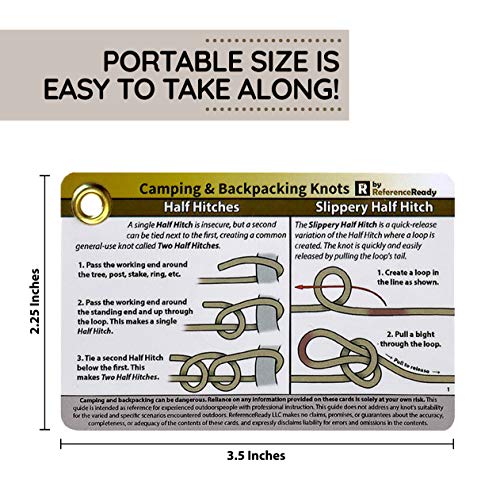 ReferenceReady Outdoor Knot Cards: 22 Knots – Camping, Backpacking,