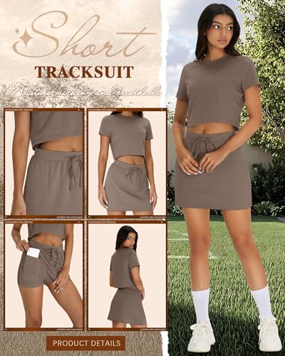 Neer Women's 2-Piece Cotton Skort Set Khaki Small Summer Outfit