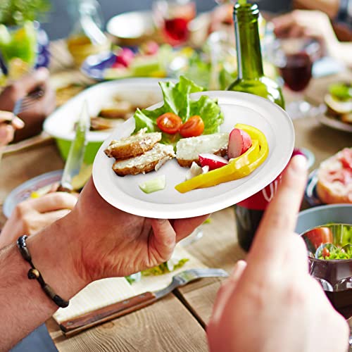 Greconv 7 Inch Small Disposable Paper Plates - 200 Pack for Parties & Events