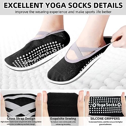 Non-Slip Yoga Socks for Women - Black Fitness Sport Sock