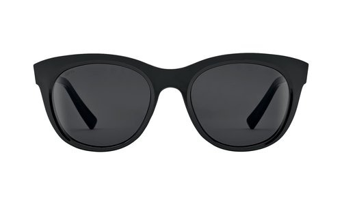 Spy Optic Boundless, Round Cat-Eye Sunglasses, Color and Contrast Enhancing Lenses, Black - Gray Lenses