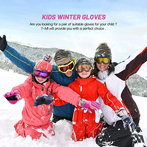 Kids Winter Waterproof Gloves - Red, Size 4-6 T
