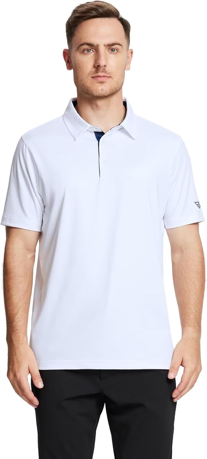 Skiennix Men's Polo Shirts - Stylish Dry Fit Performance Collared Golf Tops | Short & Long Sleeve Options