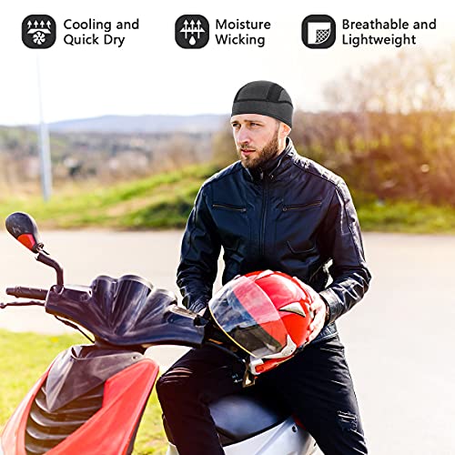 Cooling Skull Cap - Breathable Mesh Sweat Control Helmet Liner - Dark Blue, One Size