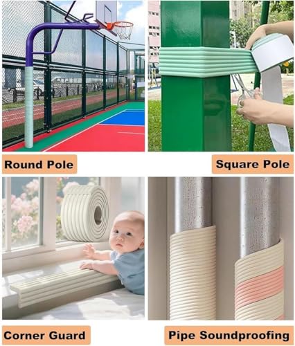 Basketball Pole Padding - Waterproof Shock-Absorbing Safety Pad, 2 Pcs