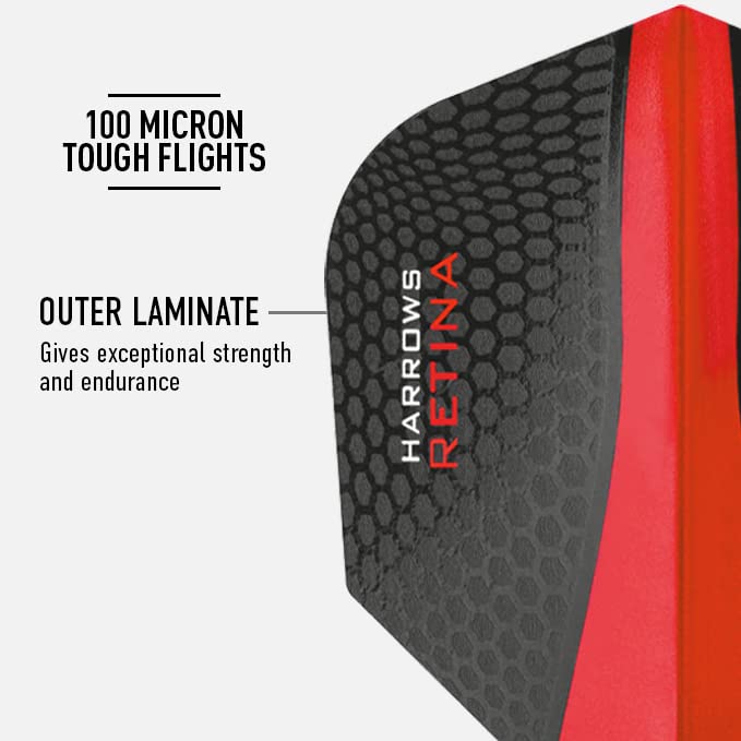 100 Micron Extra Strong Dart Flights - Red Standard Shape