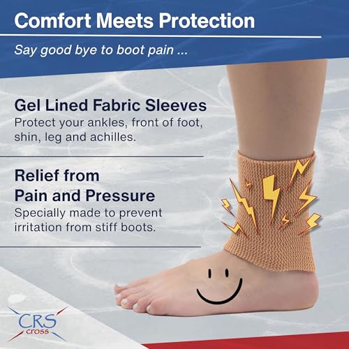 Ankle Gel Sleeves - Premium Padded Skate Socks - Tan - 2 Sleeves