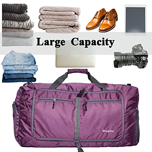 Large Waterproof Travel Duffel Bag - Foldable Gym & Beach Tote