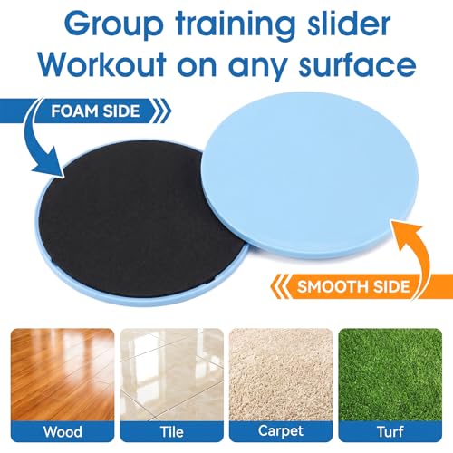 Core Sliders for Home Workouts - 15 Pairs, Anti-Slip, 7.1-Inch
